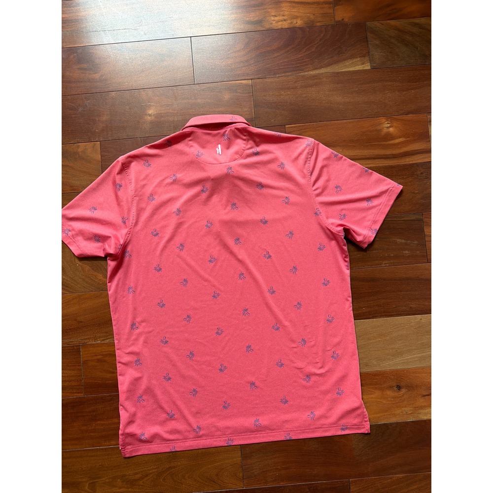 Johnnie-O Mens Octopus Print Sky Surfer Printed Polo Shirt Coral L - Picture 4 of 6